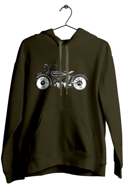 Жіноче худі з принтом "Мотоцикл Ретро". Мото, мотоцикл, ретро. 2070702