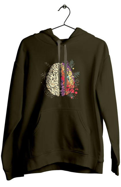 Жіноче худі з принтом "Творчість та логіка". Бінарний, біткоїн, біткойн, валюта, гроші, крипто, наука, програміст, программист, творчество, техно, хакер, художник, цветной. 2070702