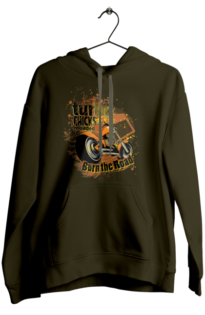 Жіноче худі з принтом "Мопед Турбо". Їзда, мопед, швидкість. 2070702