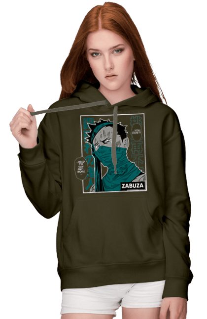 Women's hoodie with prints Naruto Zabuza Momochi. Anime, character, hidden mist demon, manga, naruto, tv series, zabuza momochi. 2070702