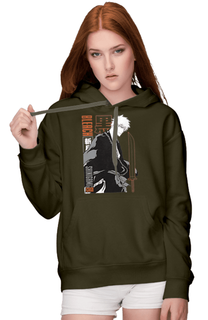 Women's hoodie with prints Bleach Ichigo Kurosaki. Anime, bleach, ichigo, ichigo kurosaki, manga. 2070702