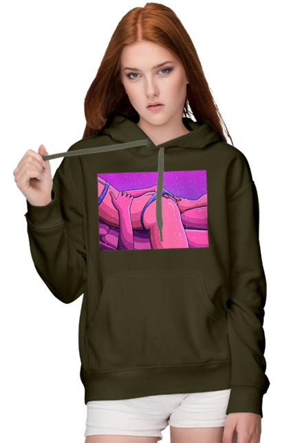 Жіноче худі з принтом "Зняття Трусиків З Дівчини". Гола, тіла, труси. 2070702