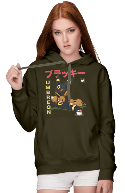 Women's hoodie with prints Pokemon Eevee. Eevee, nintendo, pokemon, pokemon go, umbreon. 2070702