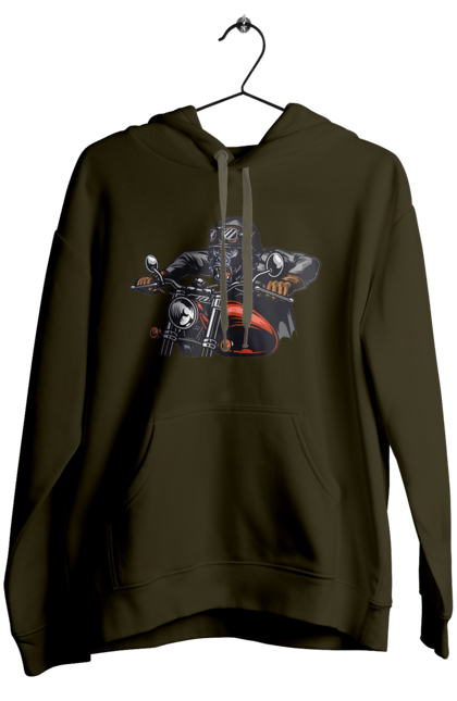 Жіноче худі з принтом "Горила На Мопеді". Горила, мопед, швидкість. 2070702