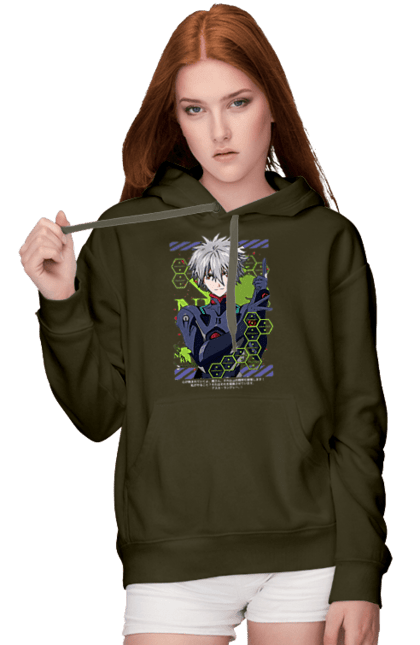 Women's hoodie with prints Evangelion Kaworu. Anime, evangelion, eve, kaworu, kaworu nagisa, manga, neon genesis evangelion, nerve, tv series. 2070702