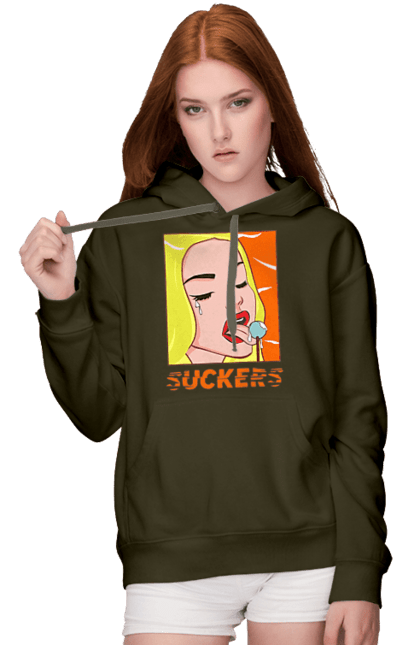 Women`s hoodie with prints Suckers. Chupa chups, cool, funny, humor, meme, sackers. 2070702