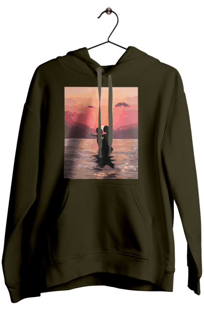 Жіноче худі з принтом "Секс у заході сонця". Захід сонця, природа та любов, секс на морі, секс та природа. 2070702