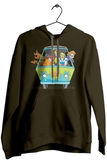 Women`s hoodie with prints Scooby Doo Machine. Car, cartoon, dog, scooby doo. 2070702