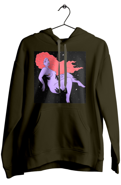 Жіноче худі з принтом "Фіолетова Дівчина В Чорній Дирі". Дівчина, лапають. 2070702