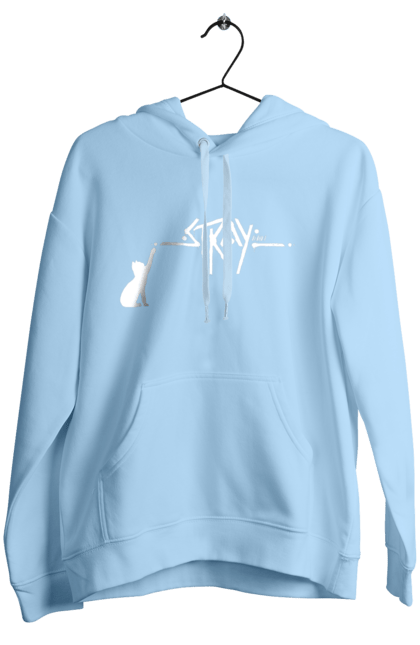 Жіноче худі з принтом "Stray". Playstation, stray, бродячий кіт, відеогра, гра, пригоди, роботи мутанти. PrintMarket - інтернет-магазин одягу та аксесуарів з принтами плюс конструктор принтів - створи свій унікальний дизайн