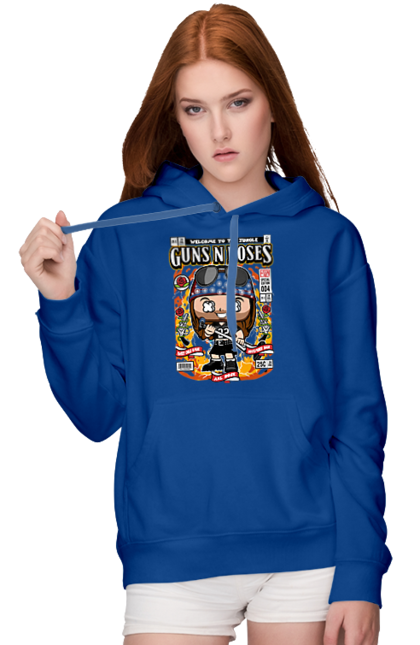 Жіноче худі з принтом "Axl Rose (Guns N’ Roses)". Guns n` roses, ексл роуз, метал, рок. Funkotee