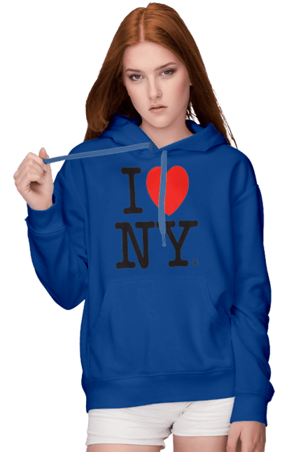 Жіноче худі з принтом "Я люблю Нью Йорк". I love, i love ny, new york, нью-йорк, ньюйорк, я люблю. CustomPrint.market