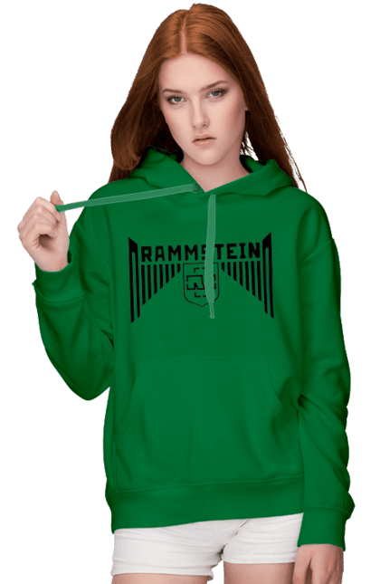 Жіноче худі з принтом "Рамштайн". Rammstein, rammstein eagle, метал, музыка, орел, раммштайн, раммштайн орел, рамштаин, рамштайн, рок. futbolka.stylus.ua