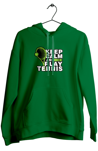 Жіноче худі з принтом "Keep Calm And Play Tennis". Keep calm, великий теніс, зберігай спокій, спорт, теніс, тенніс. futbolka.stylus.ua