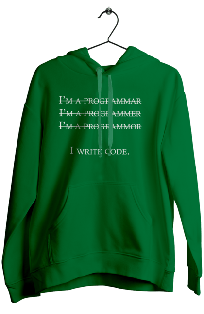 Жіноче худі з принтом "Я Пишу Код, Програміст, Білий". День програміста, код, пишу код, програма, програміст. Піно
