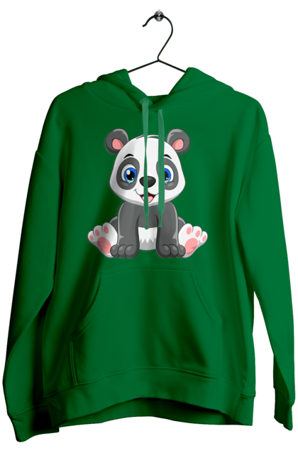 Жіноче худі з принтом "Веселий Панда". Ведмідь, веселий панда, дитячі, панда, тварини. CustomPrint.market