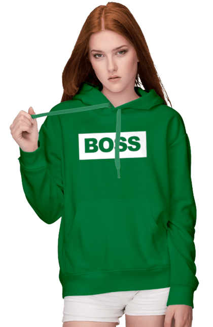 Жіноче худі з принтом "Boss". Босс, головний, господар, директор, шеф. futbolka.stylus.ua