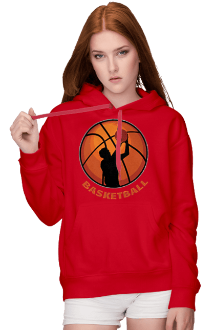 Жіноче худі з принтом "Гра Баскетбол". Баскетбол, баскетболіст, гра баскетбо, фаворит. aslan