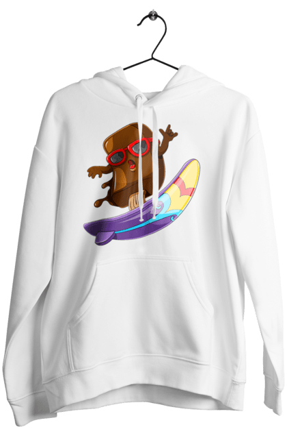 Жіноче худі з принтом "Мороженко На Серфі". Літо, морозиво, окуляри, серфінг. 2070702