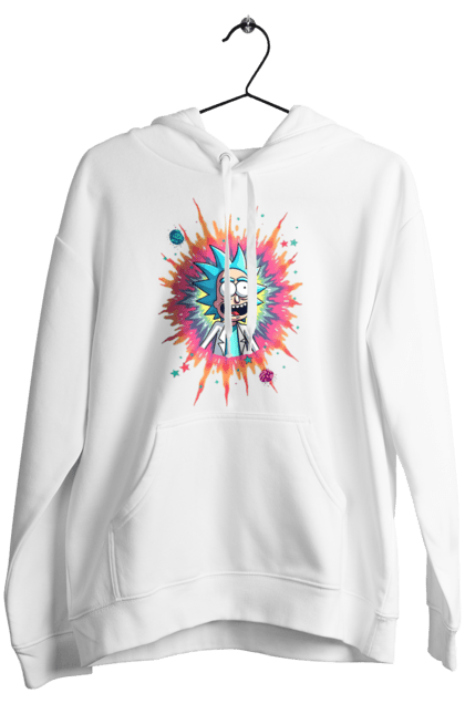 Women's hoodie with prints Rick and Morty. Adventures, black humor, cartoon, rick, rick and morty, sci-fi, tragicomedy. 2070702