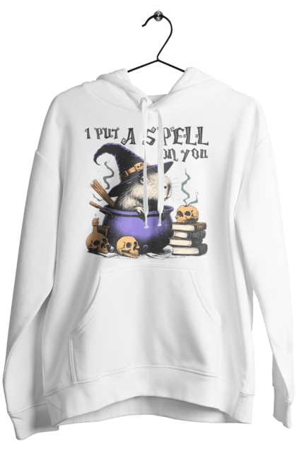 Women's hoodie with prints Capybara Halloween. Animal, capybara, ghost, halloween, holiday, moon, pumpkin, rodent, witch. 2070702