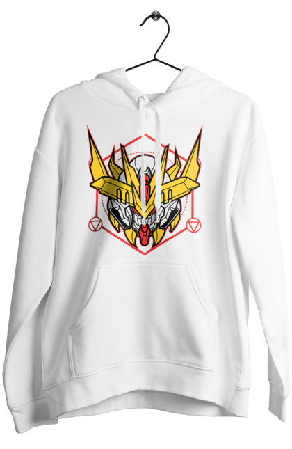 Women's hoodie with prints Gundam Barbatos Lupus Rex. Anime, asw g 08, barbatos lupus rex, game, gundam, manga, robot, video game, war. 2070702