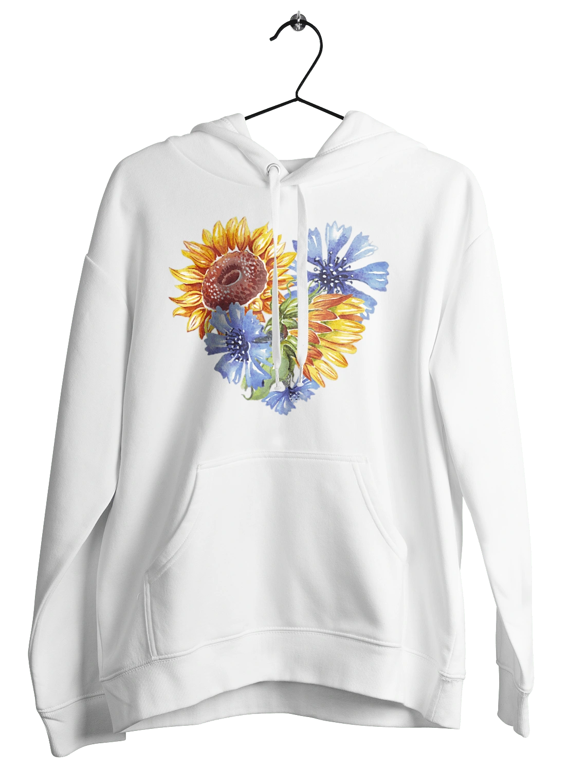 The heart is sunflowers and violets