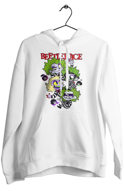 Women's hoodie with prints Beetlejuice. Beetlejuice, comedy, ghost, ghost, horror, movie, tim burton, warner bros. 2070702