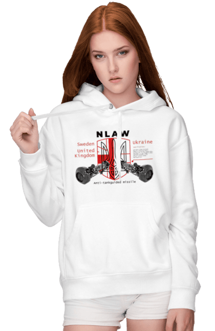 Жіноче худі з принтом "NLAW". Caesar, himars, nlaw, patriot, weapon, zaluzhny. 2070702