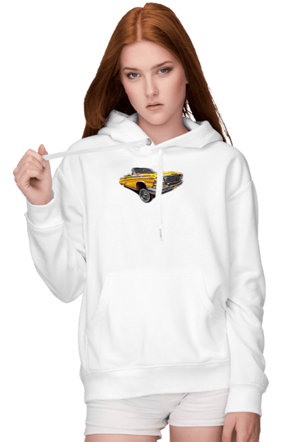 Women`s hoodie with prints Car. Car, chevrolet, classic, impala, lowrider. 2070702