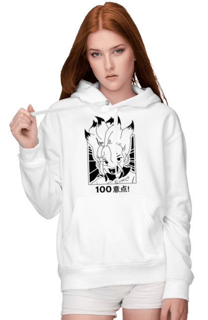 Women's hoodie with prints Dr. Stone Senku. Anime, dr. stone, ishigami, manga, senku, senku ishigami. 2070702