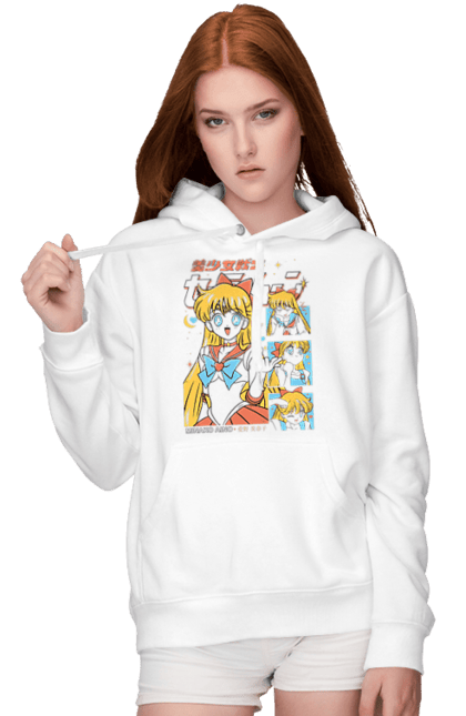 Women's hoodie with prints Sailor Venus. Anime, drama, magical girl, minako aino, sailor moon, sailor venus, tv series. 2070702