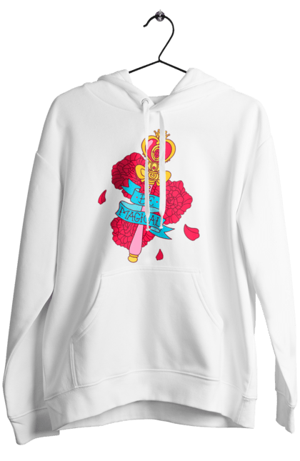 Women's hoodie with prints Be Magical. Anime, charm, flowers, magic, rose flower, sailor moon, tv series, wand. 2070702