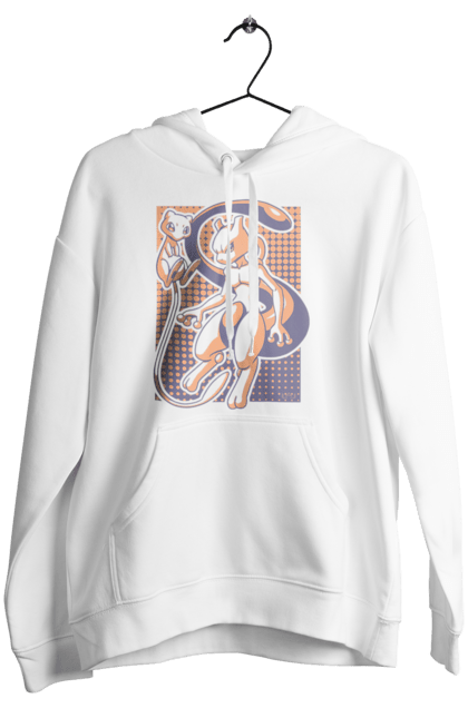 Women's hoodie with prints Pokemon Mewtwo. Anime, games, mewtwo, nintendo, pokemon, pokemon go. 2070702