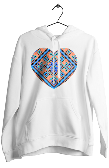 Жіноче худі з принтом "Серце вишивка". Вишиванка, вишивка, вишивка хрестиком, люблю україну, серце, символи україни, традиції україни, україна. 2070702