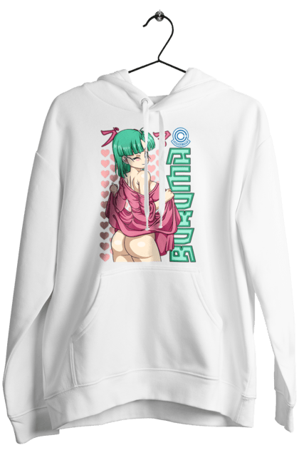 Women's hoodie with prints Dragon Ball Bulma. Anime, bulma, dragon ball, goku, manga, tv series, vegeta. 2070702