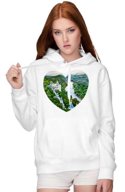 Women`s hoodie with prints Святогорская лавра. Church, donetsk region, forest, landscape, monastery, river, svyatogorsk, ukraine. 2070702