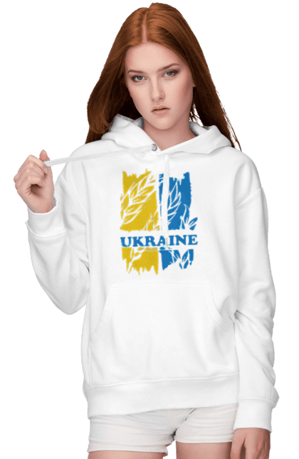 Women`s hoodie with prints Ukraine ears of wheat. Ears of wheat, symbol of ukraine, ukraine, ukrainian symbols. 2070702