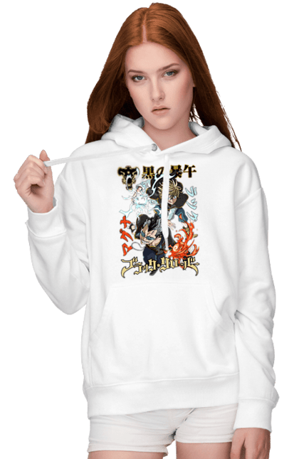 Women's hoodie with prints Black Clover Magna Swing and Luck Voltia. Anime, black clover, luck voltia, magna swing, manga, wizard king. 2070702