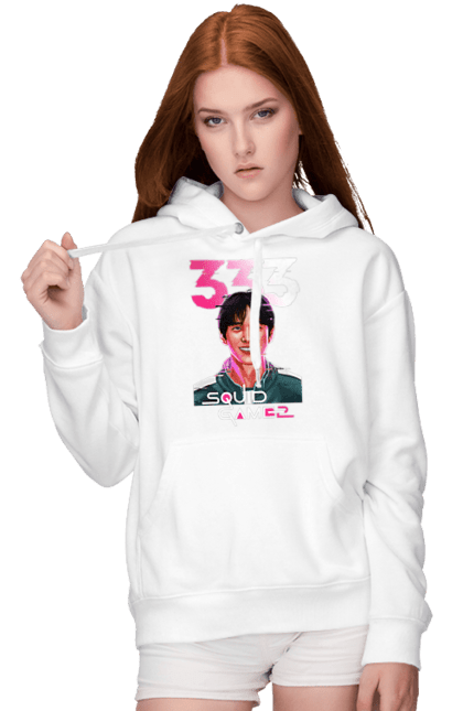 Жіноче худі з принтом "Гра в кальмара Лі Маянґ гі". 333, lee myung gi, lee myung-gi, netflix, squid game, гра в кальмара, гравець 333, лі маянґ-гі, нетфлікс, серіал. 2070702