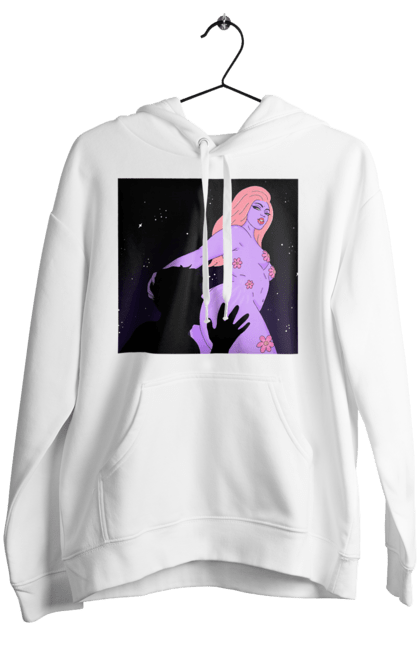Women`s hoodie with prints Purple Girl. Body, girl. 2070702