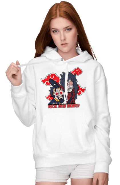 Women's hoodie with prints Rick and Morty. Adventures, black humor, cartoon, naruto, rick, rick and morty, sci-fi, tragicomedy. 2070702