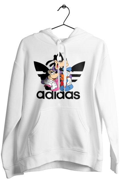 Жіноче худі з принтом "Adidas Міккі Маус". Adidas, mickey mouse, адідас, дісней, міккі, міккі маус, мультфільм. 2070702