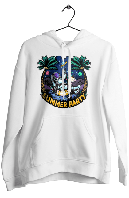 Women`s hoodie with prints Summer Party With Astronaut. Cosmonaut, space, summer. 2070702