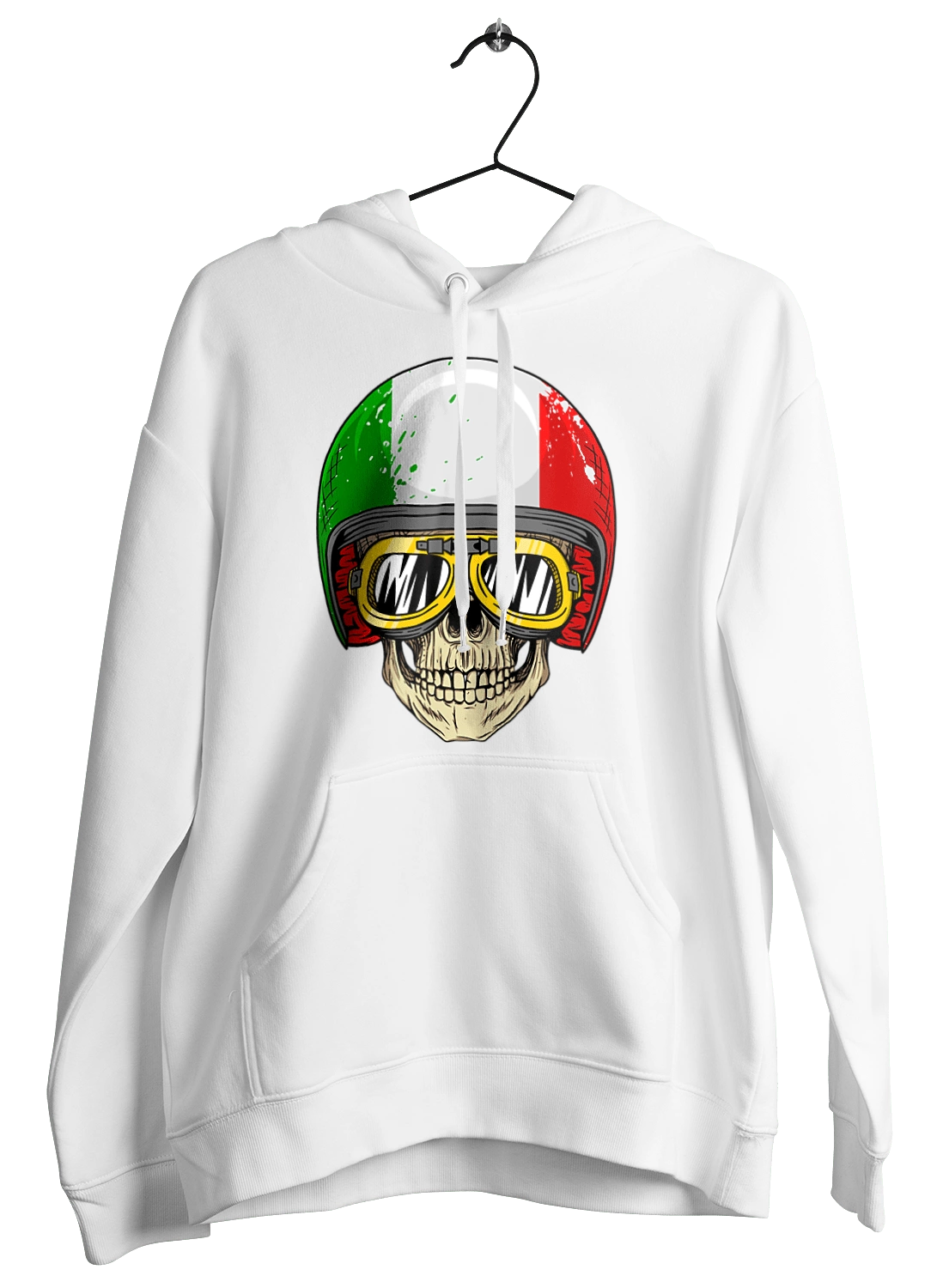 Skull in a motorcycle helmet