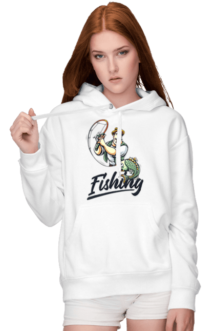 Жіноче худі з принтом "Рибалка, літо". Відпочинок, літо, рибалка. 2070702