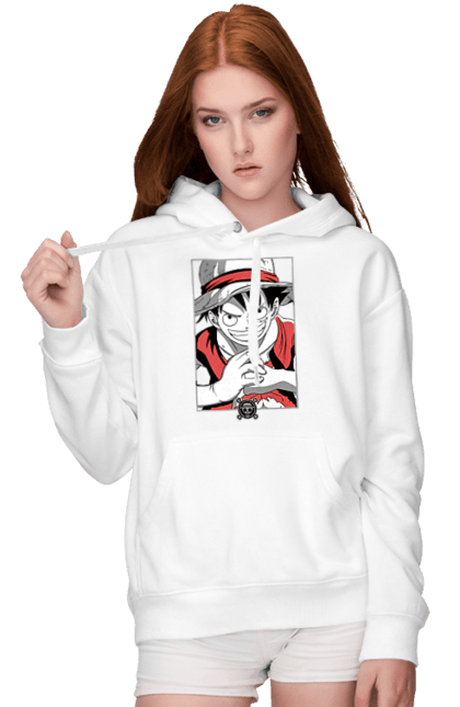 Women's hoodie with prints One Piece Luffy. Anime, luffy, manga, monkey de luffy, one piece, pirates. 2070702