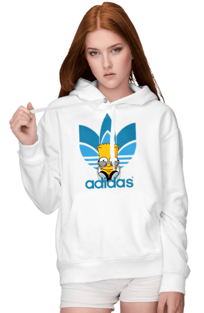 Жіноче худі з принтом "Adidas Барт". Adidas, bart, адідас, барт, мультфільм, серіал, сімпсон. 2070702