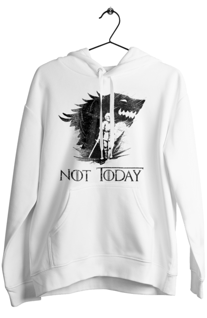 Women's hoodie with prints Game of Thrones Arya. Arya, game, got, not today, stark, starks, thrones, tv show, wolf, wolves. 2070702