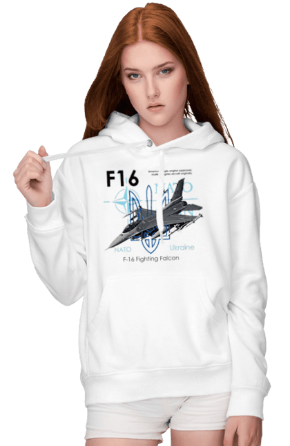 Жіноче худі з принтом "F16". F16, nasams, zuzana, гаубиця, два герби, залужний, сюзанна. 2070702